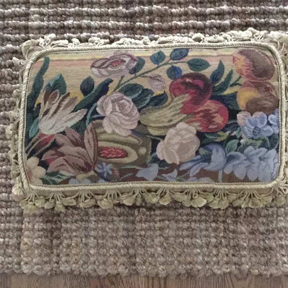 Other - Needlepoint Lumbar Accent Pillow